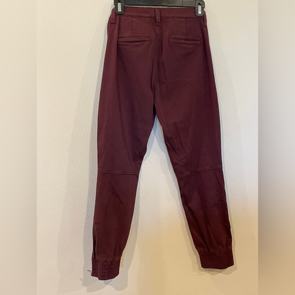 J BRAND burgundy pants with pockets and zipper detailing at ankle - Picture 4 of 5